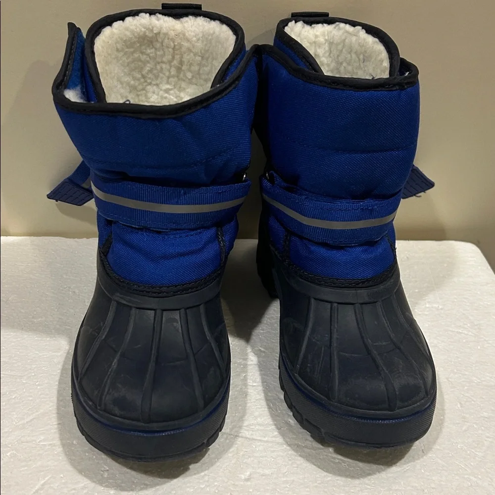 Lily & Dan Snow Winter Rain Boots faux fur lined leather outsole kids size 13/1